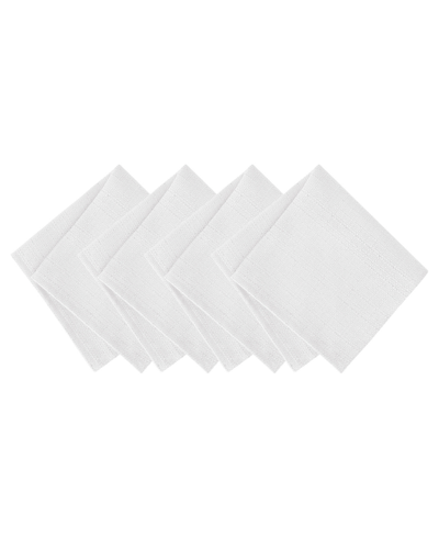 Elrene Continental Solid Texture Water And Stain Resistant Napkins, Set Of 4 In White