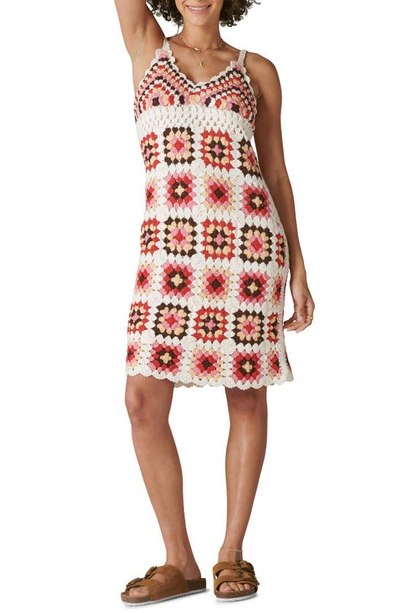 Lucky Brand Women's Cotton Crochet-square Dress In Multi