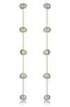 Ettika 18k Gold Plated Brass Dripping In Freshwater Pearl Earrings In Olive