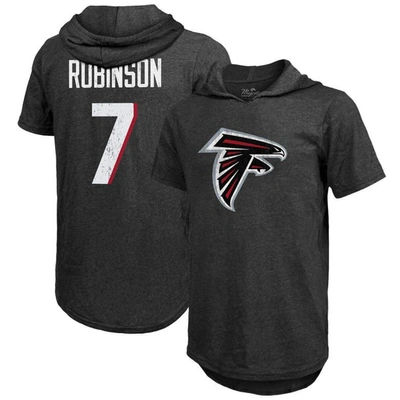Majestic Threads Bijan Robinson Black Atlanta Falcons Player Name & Number Tri-blend Slim Fit Hoodie