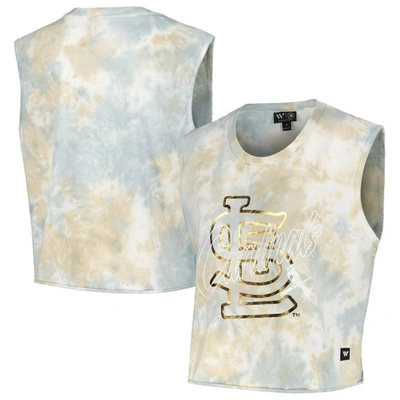 The Wild Collective White St. Louis Cardinals Washed Muscle Tank Top