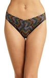 Hanky Panky Print Lace Original Rise Thong In Up All Night