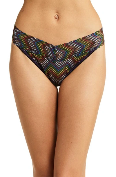 Hanky Panky Print Lace Original Rise Thong In Up All Night