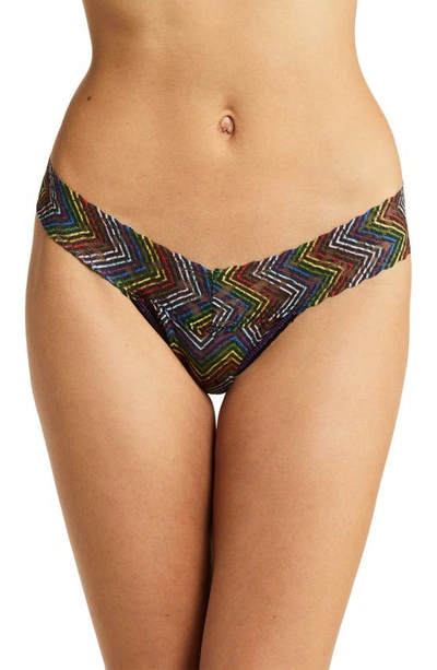 Hanky Panky Print Lace Low Rise Thong In Up All Night