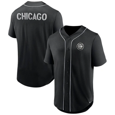 Fanatics Branded Black Chicago Fire Third Period Fashion Baseball Button-up Jersey