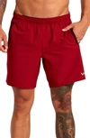 Rvca Yogger Stretch Athletic Shorts In Cardinal