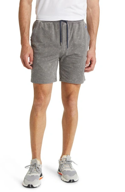 Stone Rose Acid Wash Fleece Sweat Shorts In Grey
