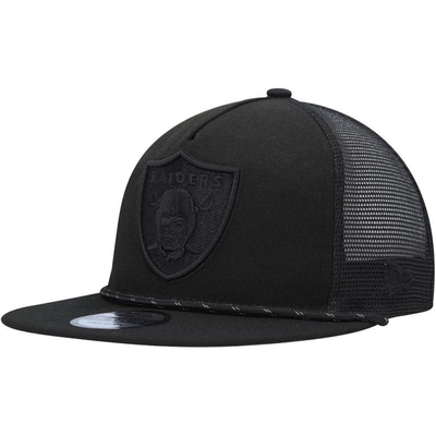 New Era Black Las Vegas Raiders Illumination Golfer Snapback Trucker Hat