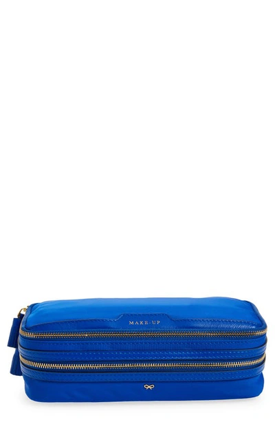 Anya Hindmarch Make-up Recycled Nylon Cosmetics Zip Pouch In Electric Blue