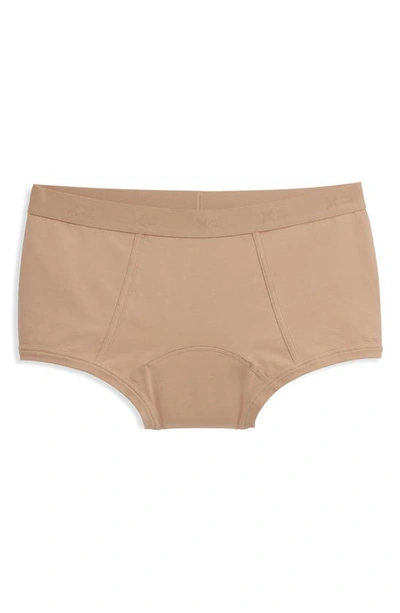 Tomboyx First Line Stretch Cotton Period Boyshorts In Chai