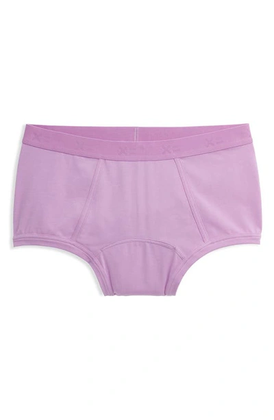 Tomboyx Leakproof Moderate Absorbency 9-inch Boxer Briefs In Sugar Violet