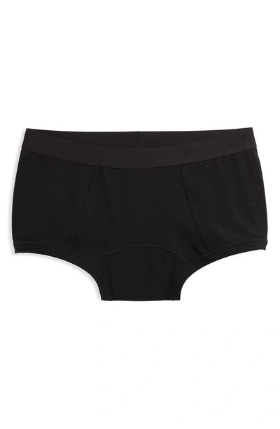 Tomboyx First Line Stretch Cotton Period Boyshorts In Black