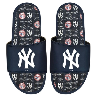 Islide New York Yankees Team Pattern Gel Slide Sandals In Navy