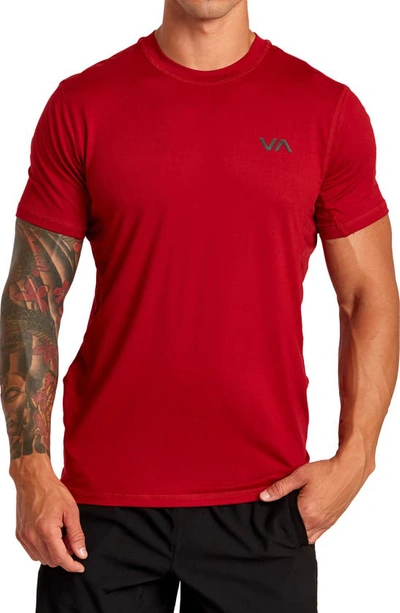 Rvca Sport Vent Logo T-shirt In Cardinal