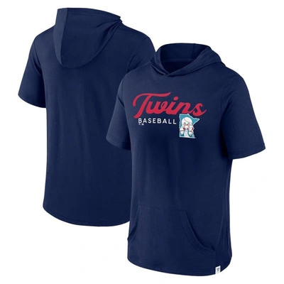 Fanatics Branded Navy Minnesota Twins Offensive Strategy Short Sleeve Pullover Hoodie