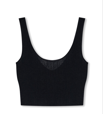 Chloé Black Ribbed Crop Top In New