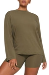 Skims Boyfriend Long Sleeve T-shirt In Army