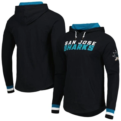 Mitchell & Ness Men's  Black San Jose Sharks Legendary Slub Hoodie Long Sleeve T-shirt