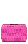 Nina Pacey Crystal Minaudière In Ultra Pink