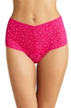 Hanky Panky X-dye Leopard Print Retro Lace Thong In Siesta