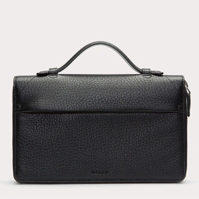 Bally Magus Men's 6219902 Black Leather Clutch Wallet In Multi