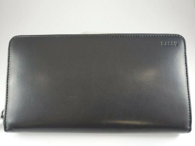 Bally Tallen Men's 6218189 Black Leather Zippered Long Wallet In Multi