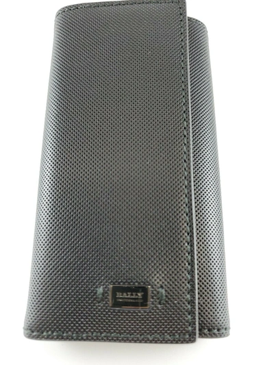 Bally Maltos Men's 6218440 Black Leather Key Case Wallet In Multi