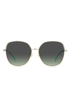 Kate Spade 59mm Yarafs Round Sunglasses In Gold Green/ Gray Green