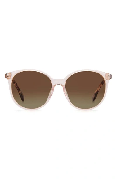 Kate Spade 56mm Kaiafs Round Sunglasses In Crystal/ Brown Gradient