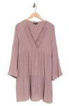 Wishlist Tiered Bell Sleeve Blouse In D Mauve