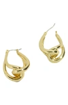Madewell Knot Hoop Earrings In Pale Gold