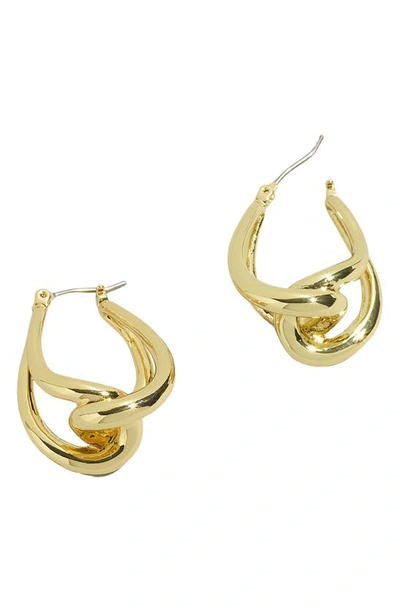 Madewell Knot Hoop Earrings In Pale Gold