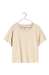 Madewell Lakeshore Softfade Cotton Crop Tee In Wet Sand