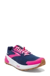 Brooks Catamount 2 Trail Running Shoe In Peacoat/ Pink/ Biscuit