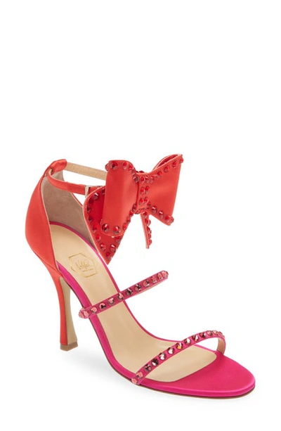 Nalebe Malika Dimante Sandal In Red & Pink