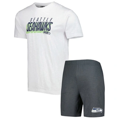 Concepts Sport Charcoal/white Seattle Seahawks Downfield T-shirt & Shorts Sleep Set