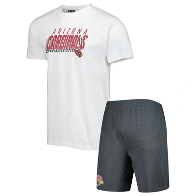 Concepts Sport Charcoal/white Arizona Cardinals Downfield T-shirt & Shorts Sleep Set
