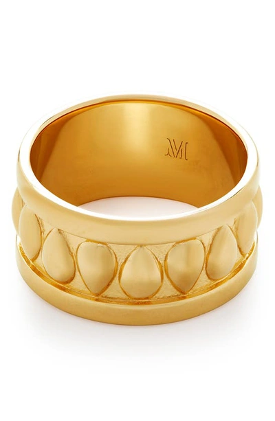 Monica Vinader Juno Band Ring In 18ct Gold Vermeil/ Ss