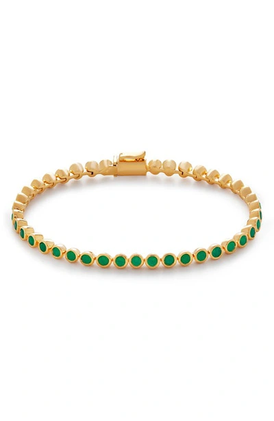 Monica Vinader Essential Stone Tennis Bracelet In 18ct Gold Vermeil/ Ss