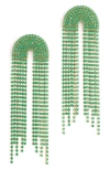 Deepa Gurnani Adina Bead Chandelier Earrings In Green
