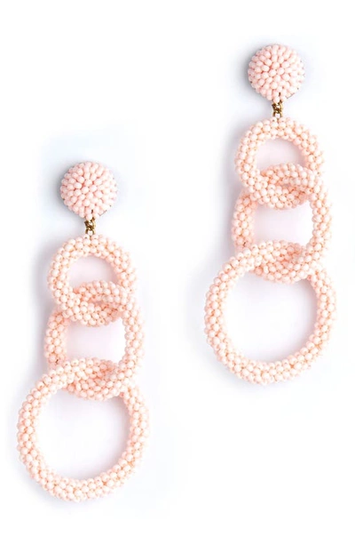 Deepa Gurnani Ember Bead Drop Earrings In Light Pink
