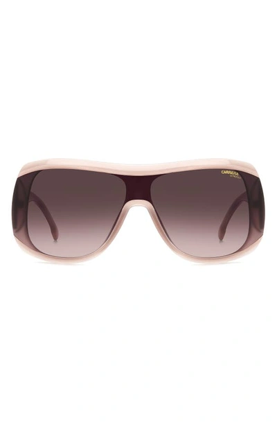 Carrera Eyewear 99mm Gradient Shield Sunglasses In Nude/ Brown Gradient