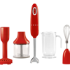 Smeg Hand Blender Hbf22 With Accessories - Black In Red