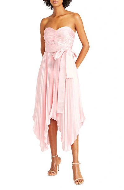 Amur Khloe Strapless Sweetheart Charmeuse Dress In Rosewater