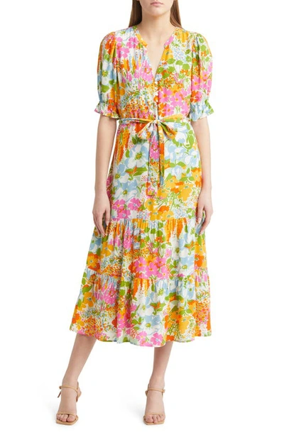 Rails Day Garden Eliana Tiered Midi Dress In Yellow