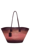 Altuzarra Watermill Large Ombre Straw Tote Bag In Orseille