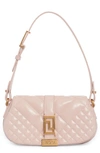 Versace Greca Goddess Mini Quilted Crossbody Bag In Powder Blush/  Gold