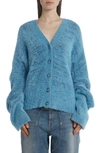 Stella Mccartney + Net Sustain Brushed Knitted Cardigan In Bright Blue