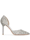 Badgley Mischka 'daisy' Embellished Pointy Toe Pump (women) In Silver