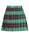 Pt Torino Woman Mini Skirt Green Size 6 Virgin Wool, Elastane